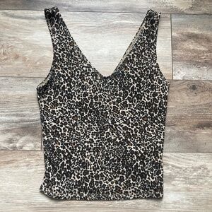 Cheetah print v-neck tank top